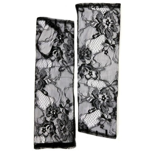Dents Womens Lace Fingerless Elbow-Length Gloves - Black - One Size - Main Image