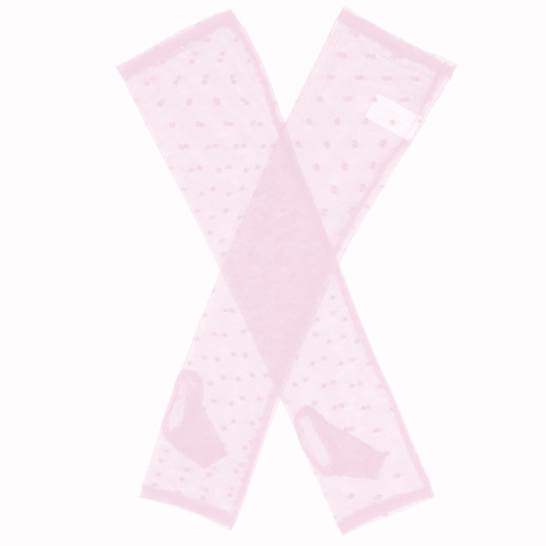 Dents Womens Long Tulle Flock Dot Fingerless Mittens Gloves - Pink - Main Image