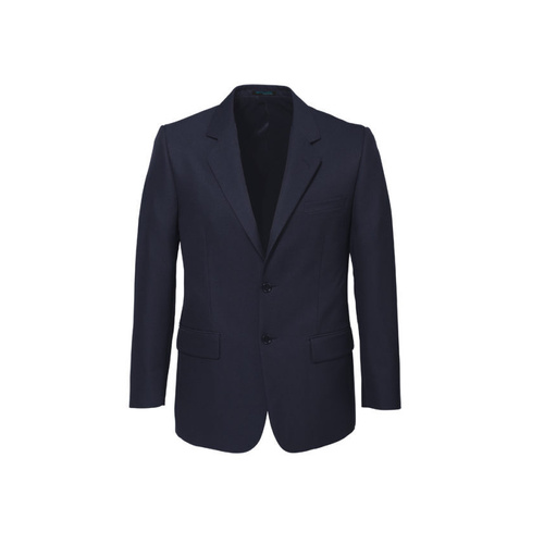 Mens 2 Button Classic Plain Suit Jacket Bamboo Blend Business Wedding  - Navy - 112 - Main Image