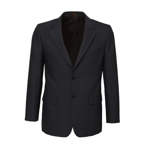 Mens Single Breasted 2 Button Suit Jacket Work Business - Pin Striped - Charcoal - 137 - Main Image