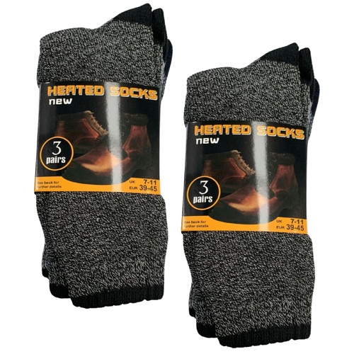 6 Pairs Mens THERMAL HEATED SOCKS Warm Winter Comfort Mens Work Size UK 7-11 - Main Image