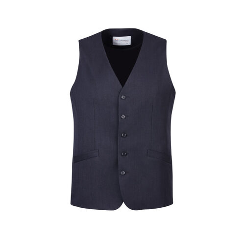 Mens Bamboo Blend Longline Vest Waistcoat w/ Stretch Business Forrnal Dress - Navy - 112 - Main Image