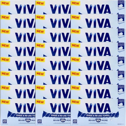 480x Viva Paper Towel Rinse & Re-Use Towel Reusable 20 Sheets x 24 Packs Bulk Box - Main Image