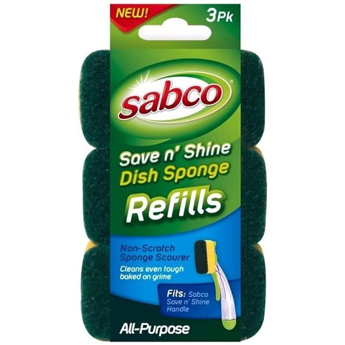 3-Pack Sabco Save N Shine Dish Sponge Scourer Refill - Main Image