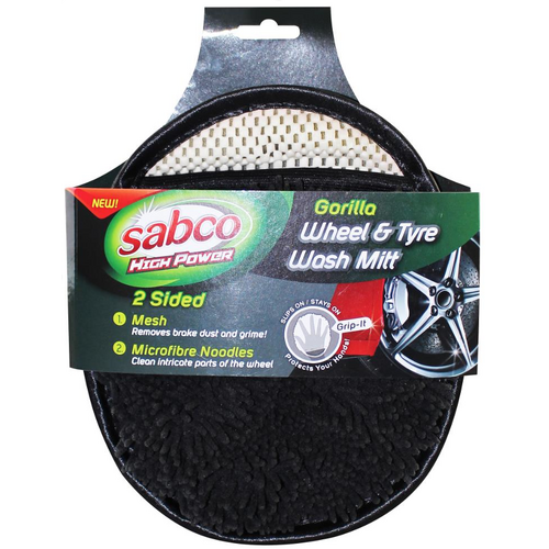 Sabco High Power Gorilla Wheel & Tyre Wash Mitt 2 Sided Mesh & Microfibre Sponge - Main Image