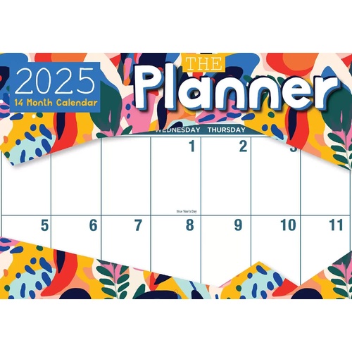 2025 Calendar Rectangle Wall Calendar 14 Months Hanging Planner Souvenir Gift - Main Image