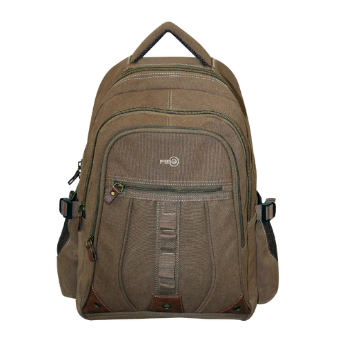 FIB Washed Canvas Backpack Bag in Khaki - Main Image