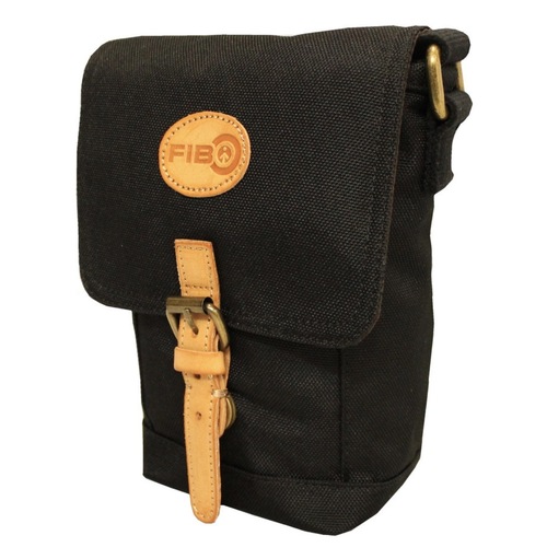 FIB Water Resistant Small Shoulder Canvas Bag w Adjustable Shoulder Strap - Black - Main Image