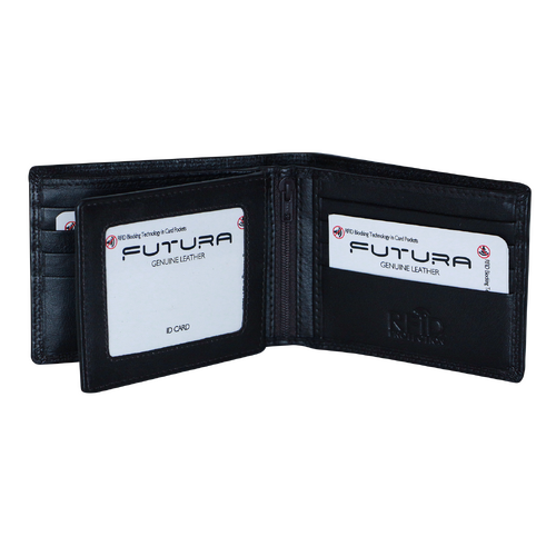 Futura Futura Mens Harrison RFID Genuine Leather Wallet - Black - Main Image