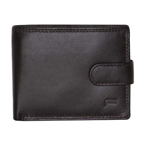 Futura Mens RFID Leather Coin Fold Over Wallet - Brown - Main Image