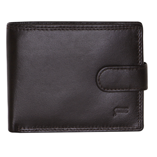 Futura Mens RFID Leather Coin Fold Over Wallet - Brown - Main Image