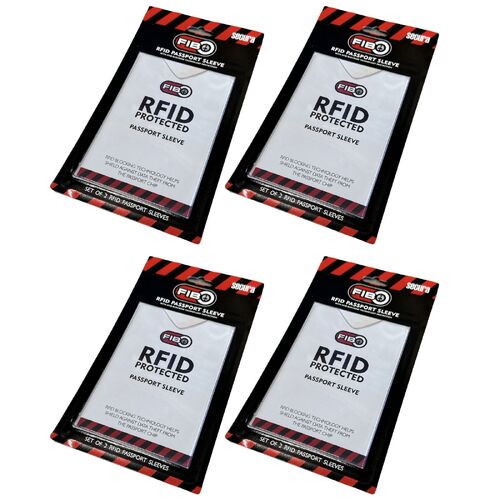 4x RFID Blocking Sleeve Secure Passport ID Protector Anti Thief Scan - White - Main Image