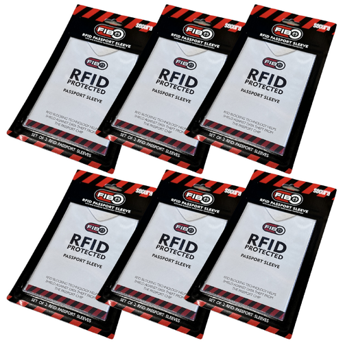 6x RFID Blocking Sleeve Secure Passport ID Protector Anti Thief Scan - White - Main Image