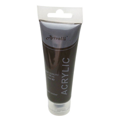 ARTISTS ACRYLIC PAINT Craft 75ml Tube Non Toxic Paints Water Based - Burnt Umber - Main Image