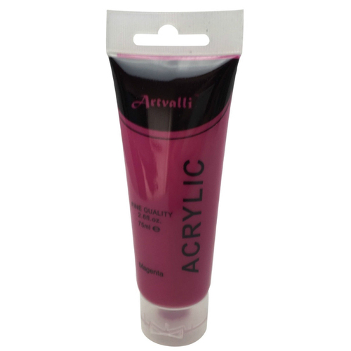 ARTISTS ACRYLIC PAINT Craft 75ml Tube Non Toxic Paints Water Based - Magenta - Main Image
