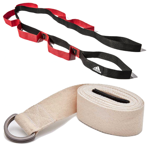 2pc Set Adidas Stretch Assist Band Looped + Yoga Strap 2.5m Long Adjustable Belt - Main Image