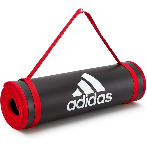 Adidas Training 10mm Exercise Floor Mat Gym Thick Yoga Fitness Judo Pilates - Black/Red - Main Image