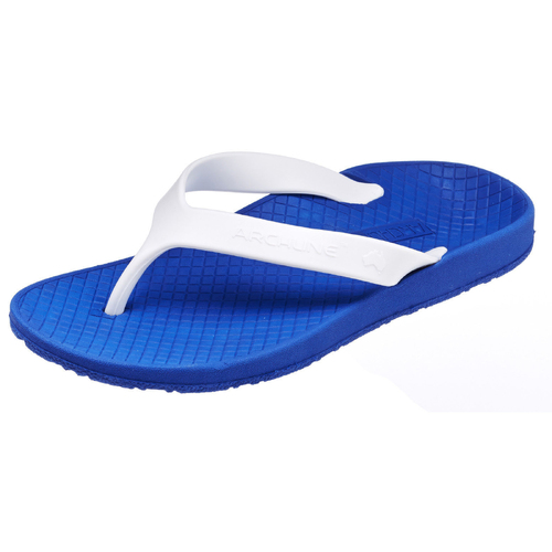 ARCHLINE Orthotic Thongs Arch Support Shoes Footwear Flip Flops Orthopedic - Blue/White - EUR 43 - Main Image