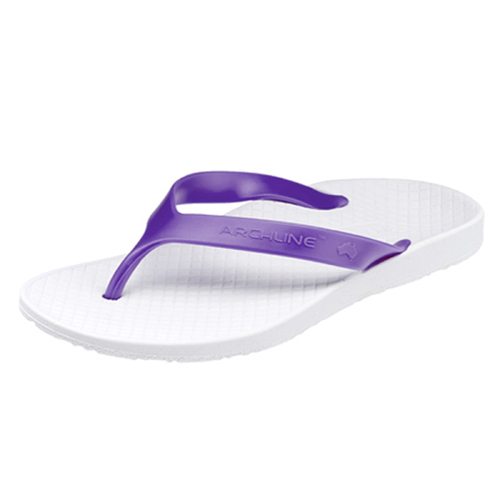 ARCHLINE Orthotic Thongs Arch Support Shoes Footwear Flip Flops Orthopedic - White/Fuchsia - EUR 35 - Main Image