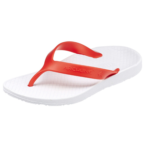 ARCHLINE Orthotic Thongs Arch Support Shoes Footwear Flip Flops Orthopedic - White/Red - EUR 40 - Main Image