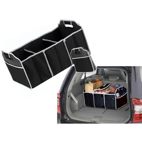 Deluxe Collapsible Car Boot Organiser with Cooler Bag Trunk Storage Bag Folding - Main Image
