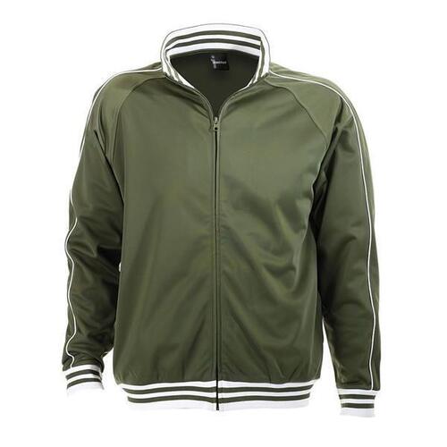 Identitee Mens Varsity Track Suit Top Jacket Jumper Long Sleeve Sunset Urban Casual - Army Green - XX-Large - Main Image