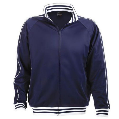Identitee Mens Varsity Track Suit Top Jacket Jumper Long Sleeve Sunset Urban Casual - Navy - Small - Main Image