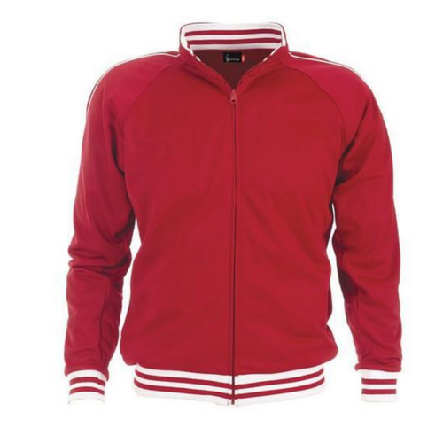 Identitee Mens Varsity Track Suit Top Jacket Jumper Long Sleeve Sunset Urban Casual - Red - Small - Main Image