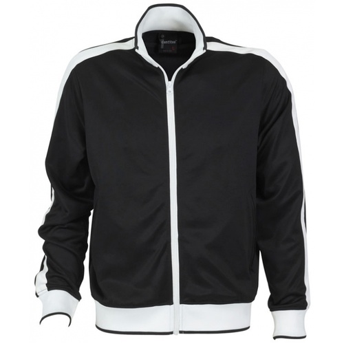 Identitee Mens Varsity Track Top Jacket Tracksuit Warm Winter Jumper Long Sleeve - Black/White - M - Main Image
