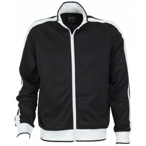 Identitee Mens Varsity Track Top Jacket Tracksuit Warm Winter Jumper Long Sleeve - Black/White - XL - Main Image
