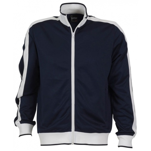 Identitee Mens Varsity Track Top Jacket Tracksuit Warm Winter Jumper Long Sleeve - Navy/White - M - Main Image