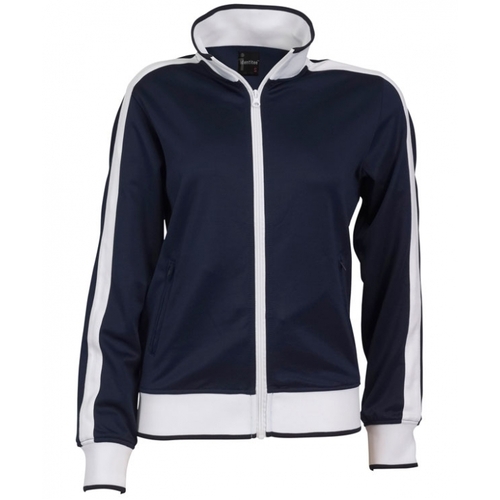 Identitee Ladies Track Top Jacket Tracksuit Warm Winter Full Zip Varsity Jumper - Navy/White - L (14-16) - Main Image