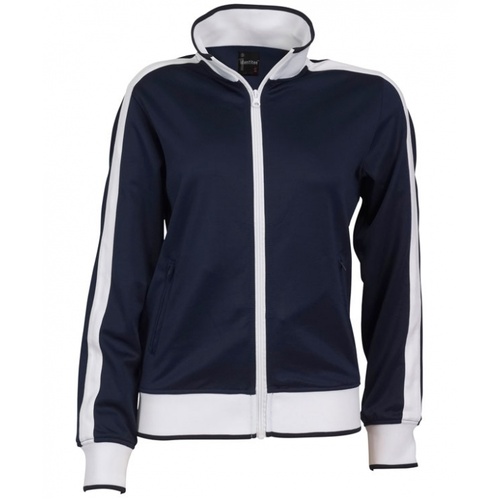 Identitee Ladies Track Top Jacket Tracksuit Warm Winter Full Zip Varsity Jumper - Navy/White - XL (18-20) - Main Image