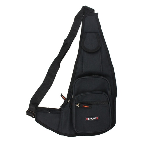 Black Crossbody Bag Sling Shoulder Bag Chest Travel Sport Backpack Pack - Main Image