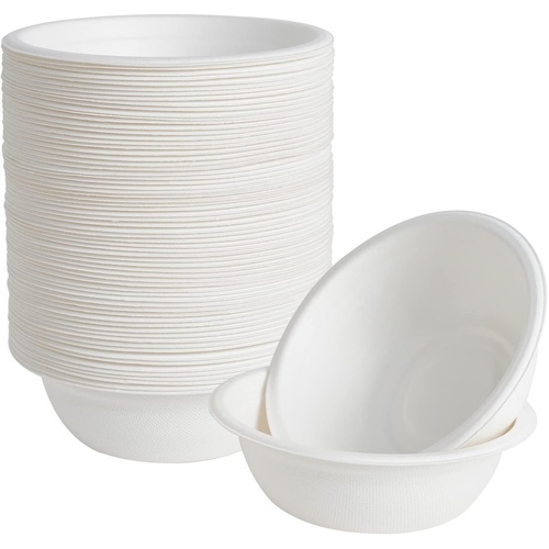 600pcs Disposable Sugarcane Bagasse Round Bowls - 18cm (450ml) - Bulk - Main Image