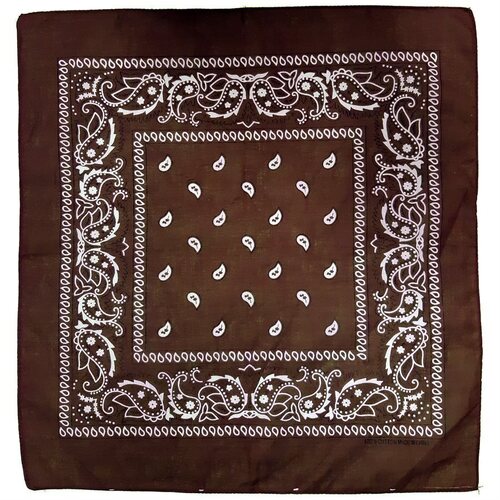 BANDANA Paisley 100% COTTON Head Wrap Durag Bandanna Summer Biker Scarf Mask - Brown - Main Image