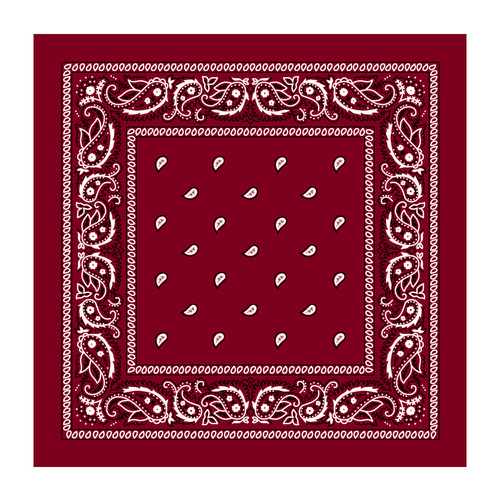 BANDANA Paisley 100% COTTON Head Wrap Durag Bandanna Summer Biker Scarf Mask - Burgundy - Main Image