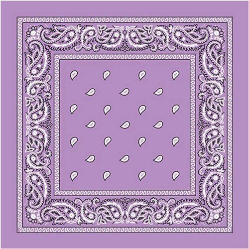 BANDANA Paisley 100% COTTON Head Wrap Durag Bandanna Summer Biker Scarf Mask - Lilac - Main Image