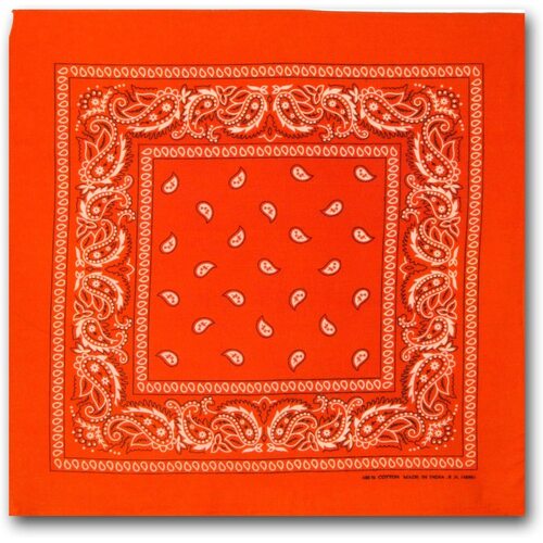 BANDANA Paisley 100% COTTON Head Wrap Durag Bandanna Summer Biker Scarf Mask - Orange - Main Image
