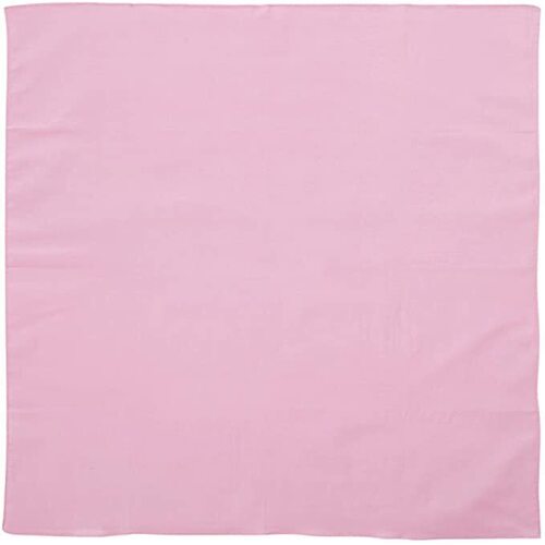 BANDANA Paisley 100% COTTON Head Wrap Durag Bandanna Summer Biker Scarf Mask - Light Pink (Plain) - Main Image