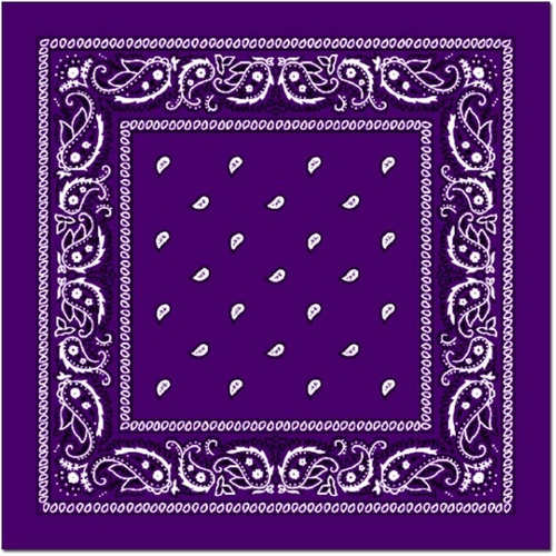 BANDANA Paisley 100% COTTON Head Wrap Durag Bandanna Summer Biker Scarf Mask - Purple - Main Image