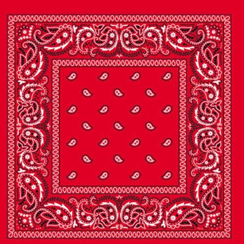 BANDANA Paisley 100% COTTON Head Wrap Durag Bandanna Summer Biker Scarf Mask - Red - Main Image