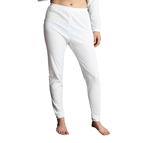 Womens Merino Wool Long Janes Thermal Underwear Layer Thermals Leggings Pants - Beige - 10-12 - Main Image