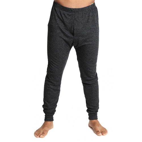 Mens Merino Wool Blend Long John Thermal Pants Underwear Thermals Warm Winter - Black - S - Main Image