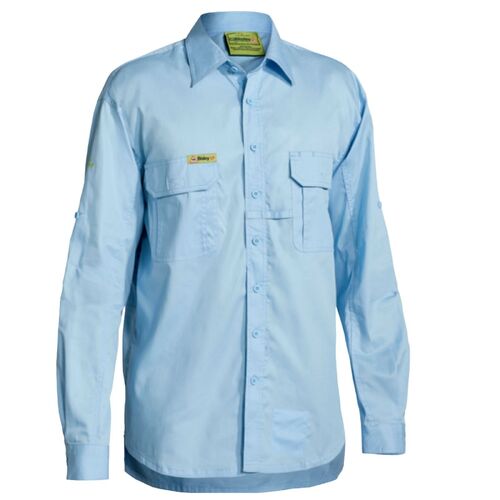 BISLEY Insect Protection Fishing Shirt Long Sleeve Casual Business Work Cotton - VRS6140_BBLB (Blue) - 6XL - Main Image