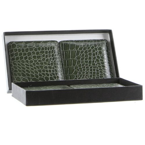 4x de Burg Tableware Crocodile Coasters Mats Pad Drinks Table Non Slip - Green - Main Image