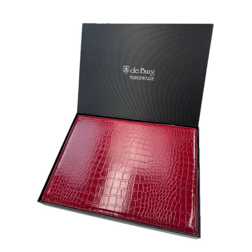 de Burg 4 Piece Table Place Mat Set Placemat with Croc Pattern - Red - Main Image