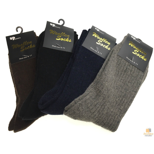 2 Pairs WOOL BLEND SOCKS Mens Soft Dress Thick Work Thermal Warm Cushion Foot - 6-11 - Main Image