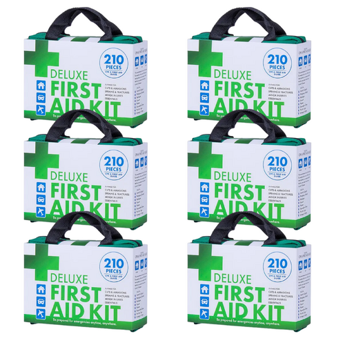 6x 210PCS EMERGENCY FIRST AID KIT Medical Travel Set Workplace Office ARTG BULK - Main Image