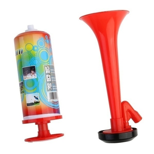 Air Horn Party Prop Hand Held Loud Pump Action Plastic Novelty Reusable Klaxon - Main Image